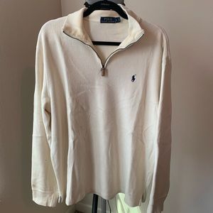 Ralph Lauren, quarter zip sweater, Large, cream